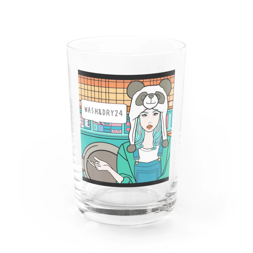 WASH&DRY24のパンダ女子　看板娘 Water Glass :front