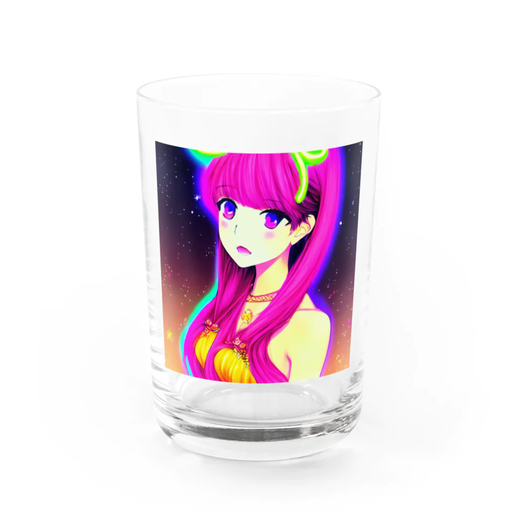 きゅぴきゅぴガールのきゅぴきゅぴ★ピンク髪美人お姉さん Water Glass :front