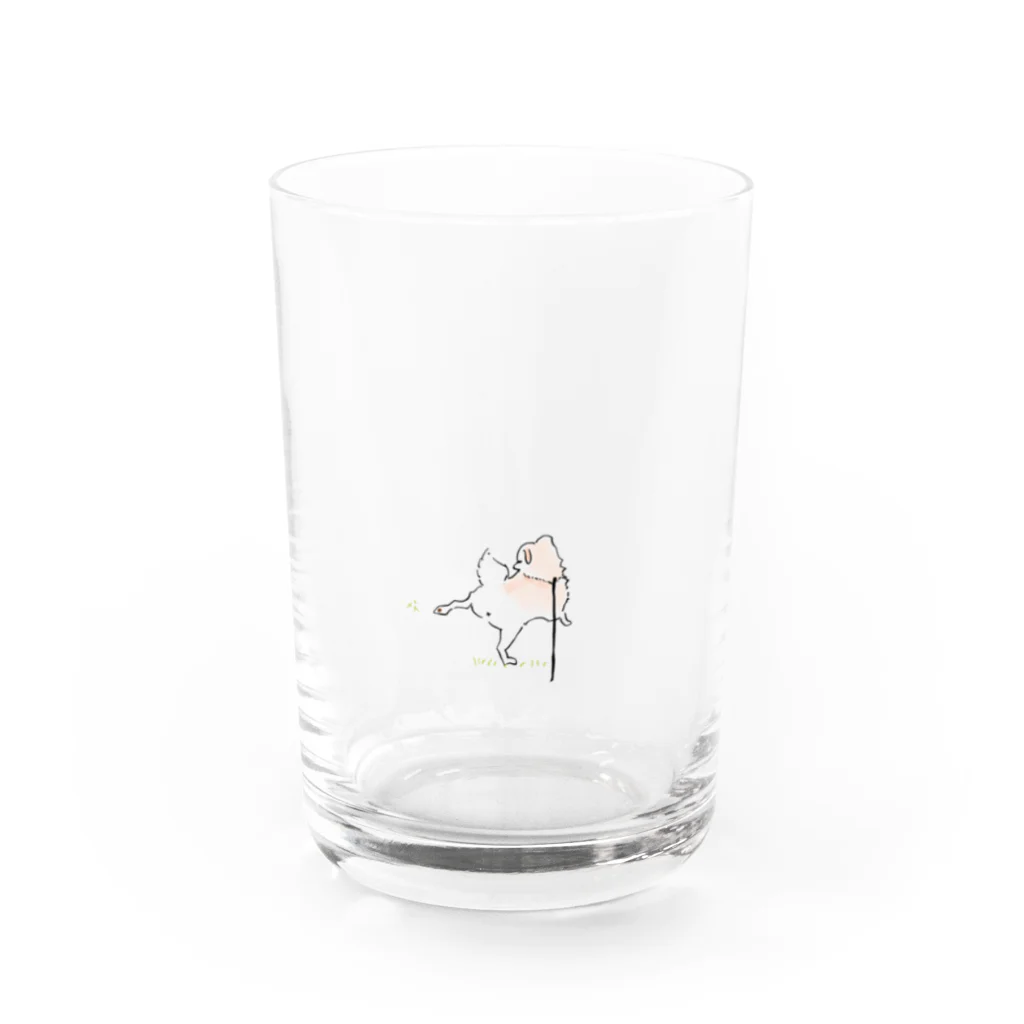 ぽんぽこ屋のこむちゃんけりけり Water Glass :front