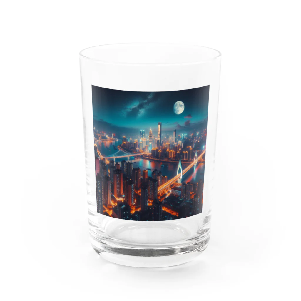 Teesignsの月夜に輝く未来都市 Water Glass :front