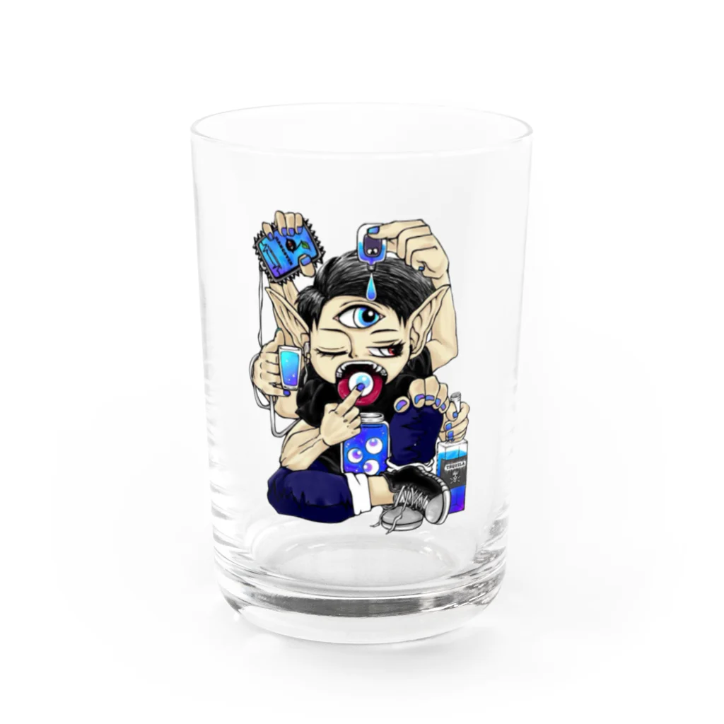  7:42のぐいぐい3つ目くん Water Glass :front