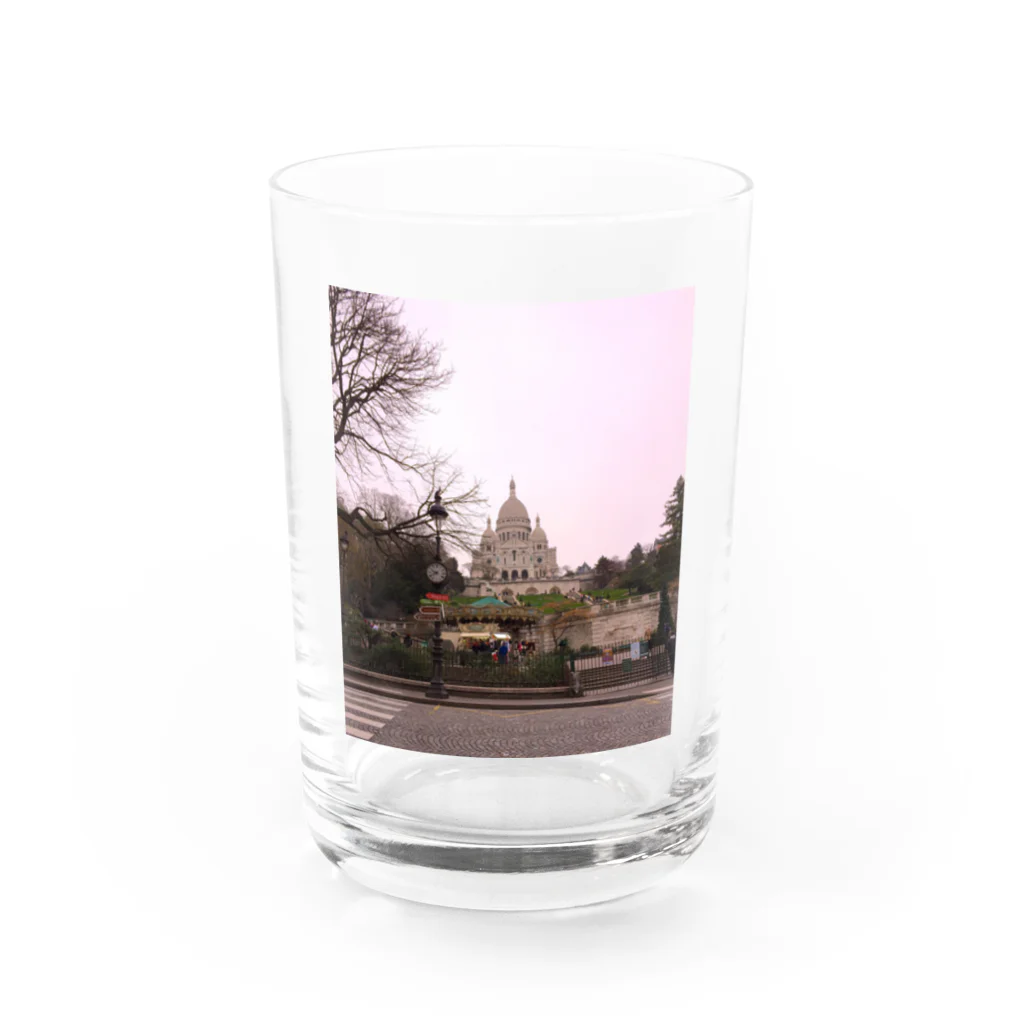 nightwalkerの冬のモンマルトルの丘 Water Glass :front