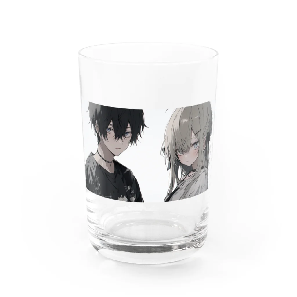 よる＠AIイラストのBoy&Girl1 Water Glass :front