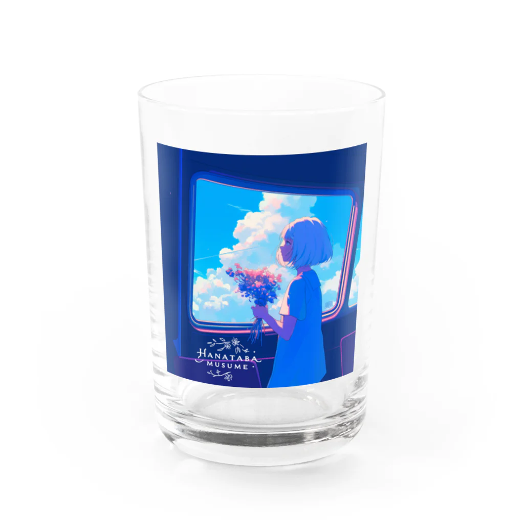 花束娘のA Girl and Flowers on the Journey Water Glass :front