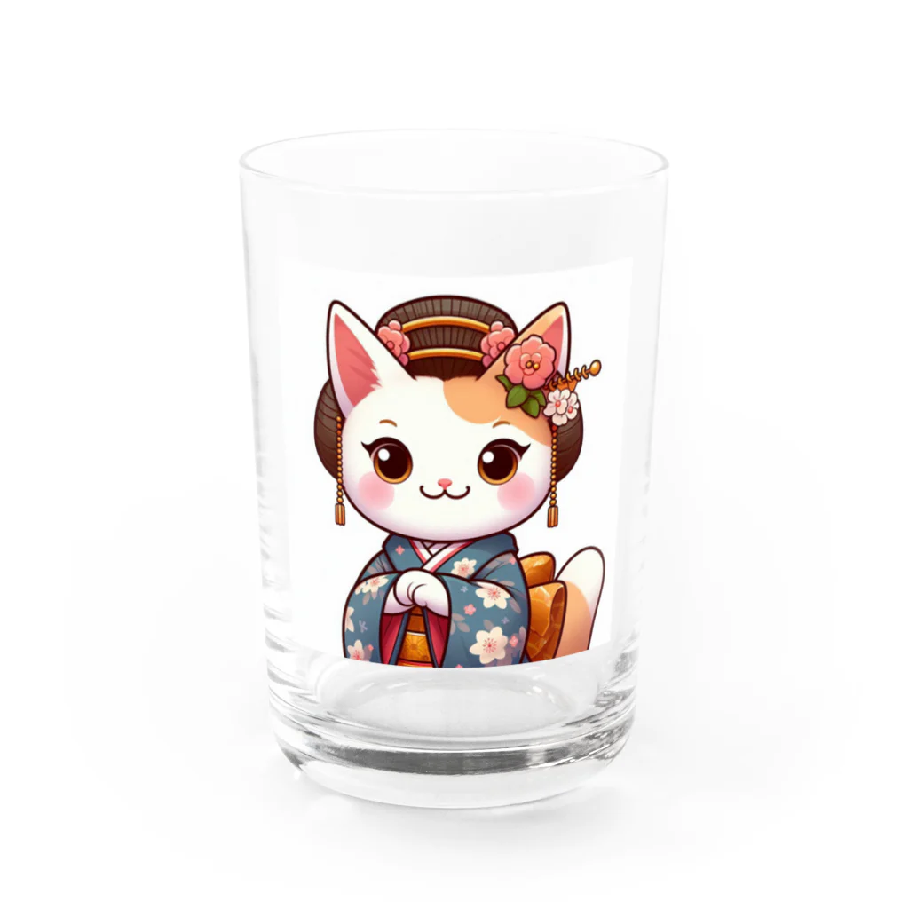 sophie138の舞妓ネコおにゃん Water Glass :front