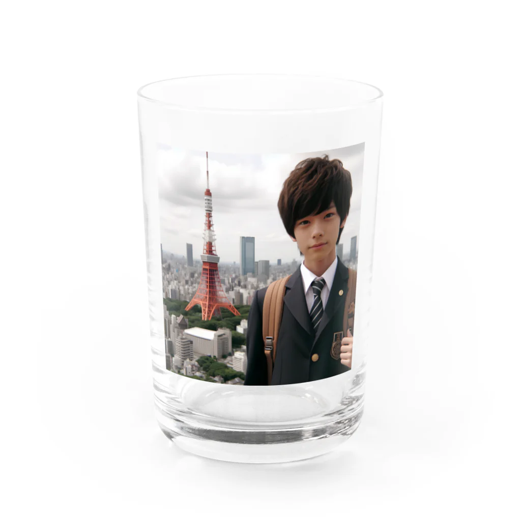 可愛い男の子イラスト販売所　By,keicyanの男の子　中学1年生　タワーバッグに Water Glass :front