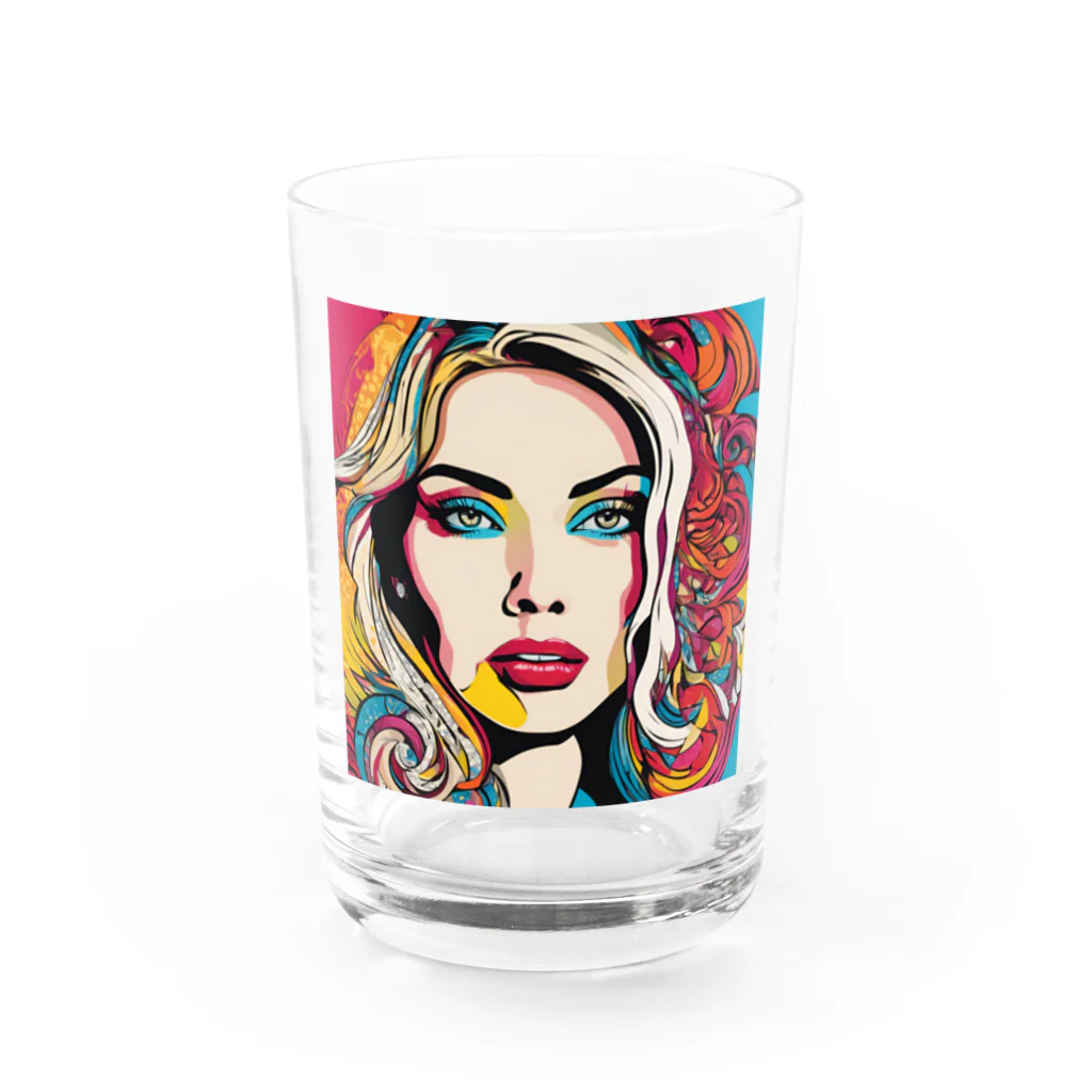 8890のポップアート Water Glass :front