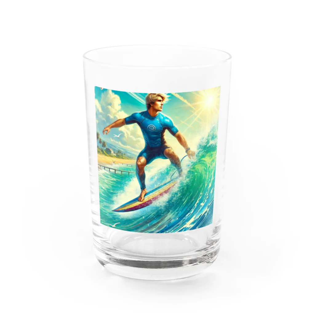 mitsuhiroのサーフィン男子 Water Glass :front