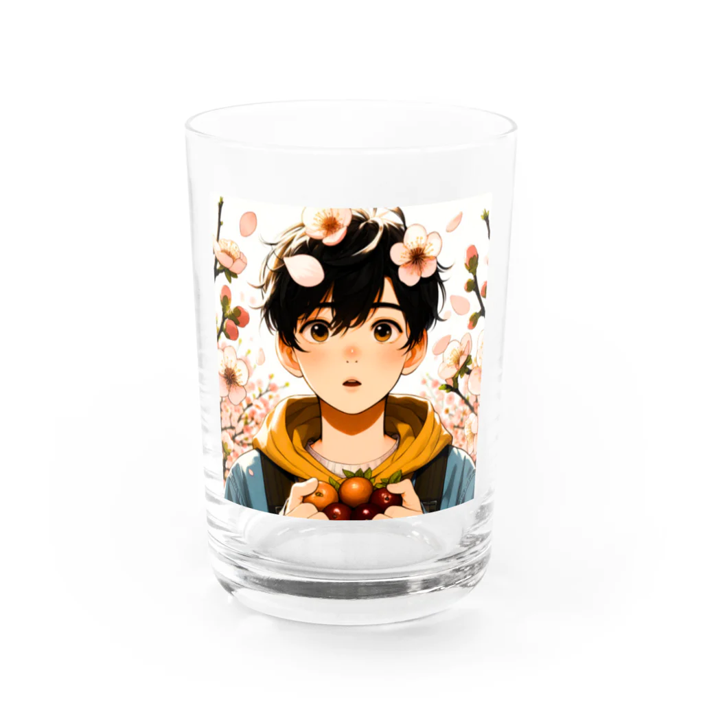 可愛い男の子イラスト販売所　By,keicyanの男の子　中学1年生　春 Water Glass :front