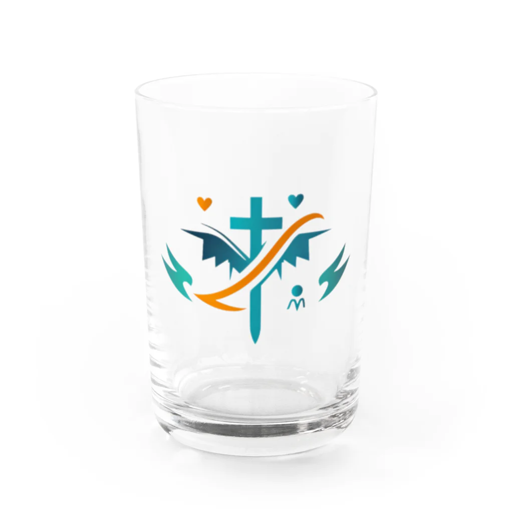 Shin〜HTのお店のヘルスケアロゴ Water Glass :front