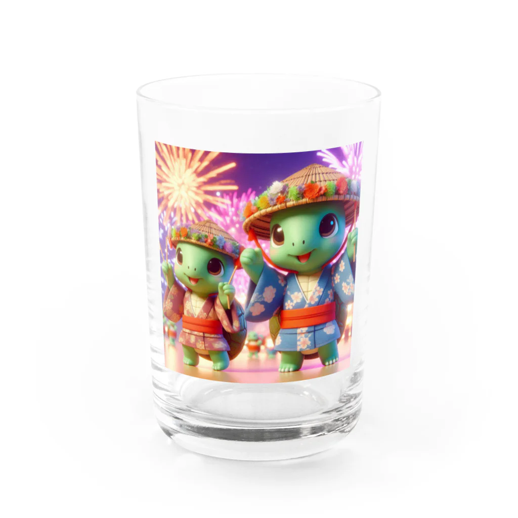 かめのオアシスのかめっち夏祭りへ行く Water Glass :front