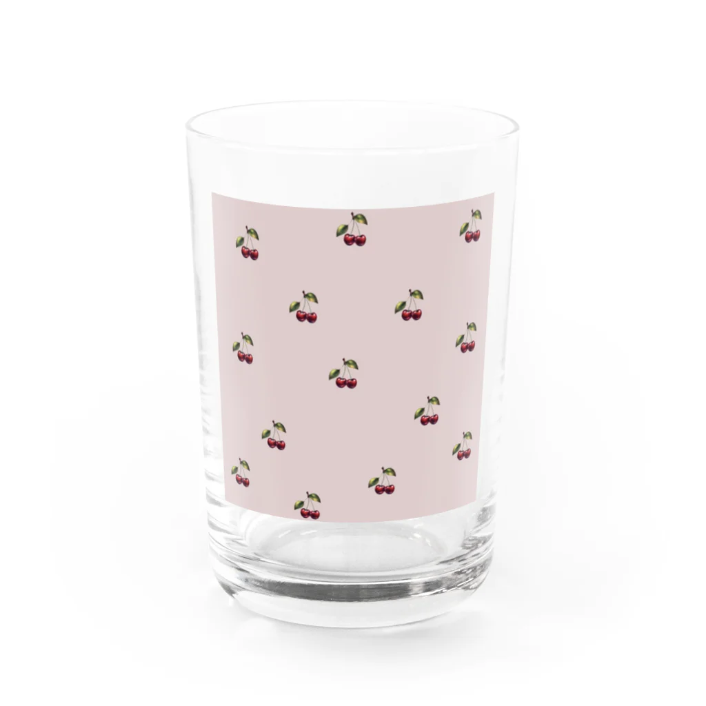 Giraffeinkのさくらんぼ Water Glass :front