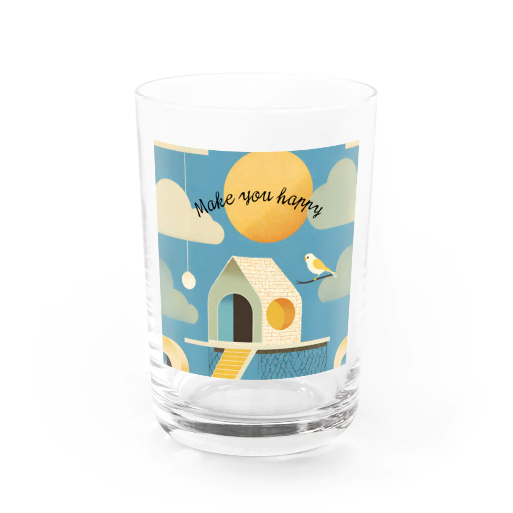 wa wanriseの幸せをもたらす小鳥 Water Glass :front