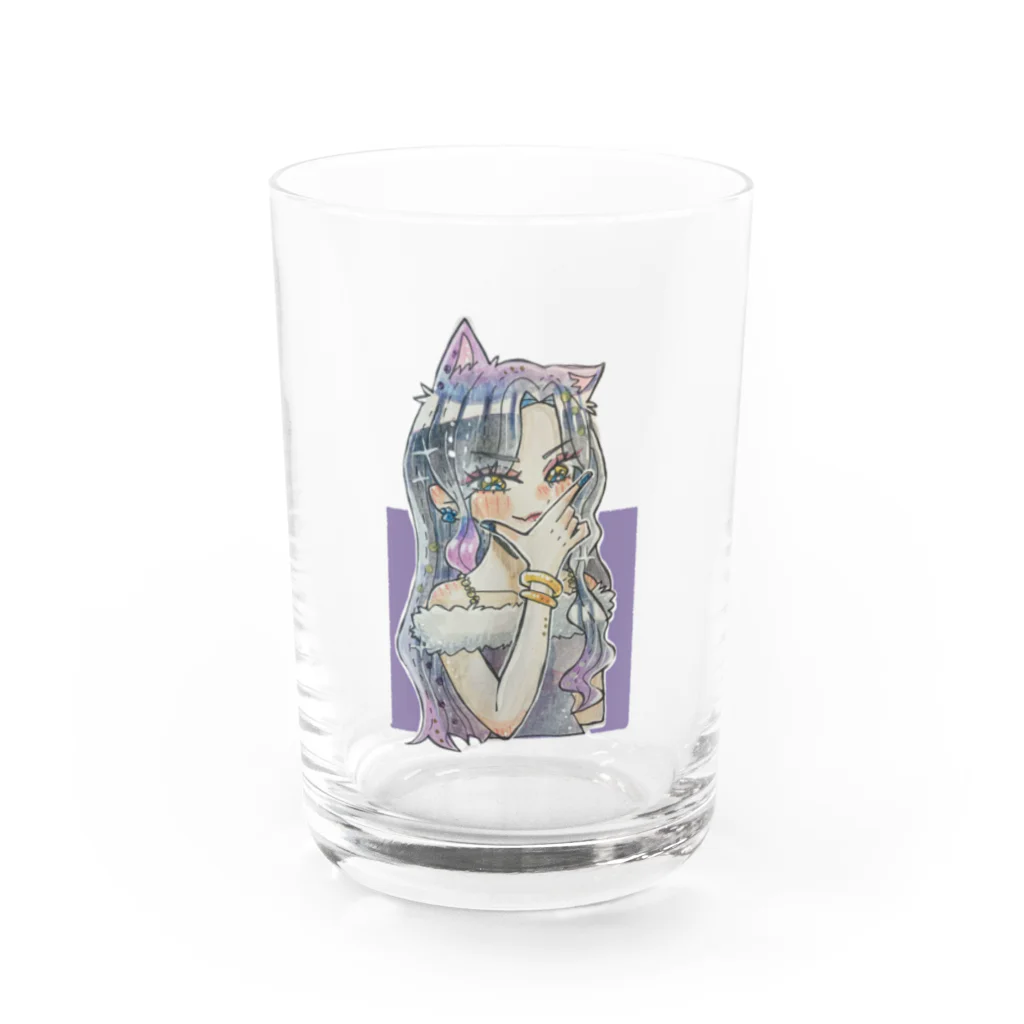 🐻 kumahana 🌷の🐈‍⬛💜 Water Glass :front