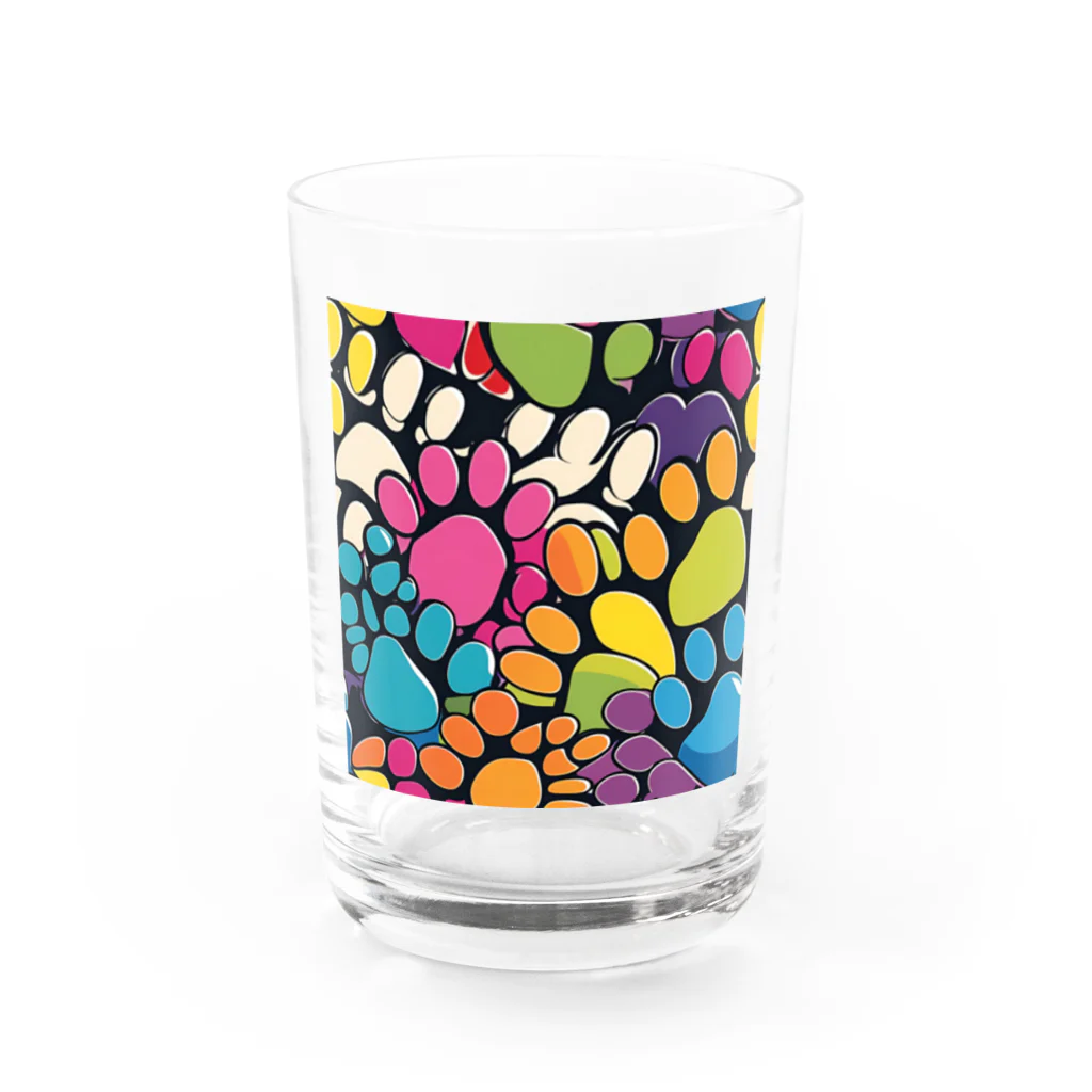 Zonのポップアート　足跡 Water Glass :front