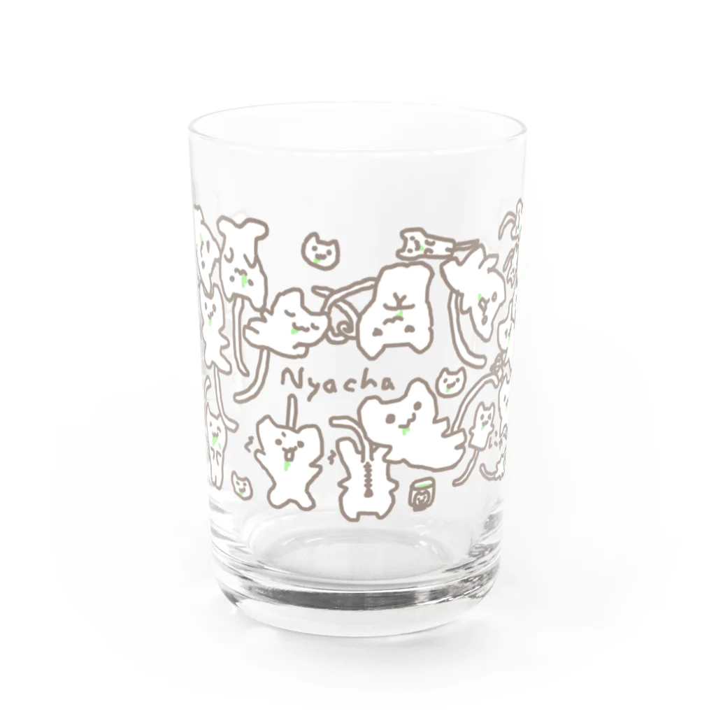 NYACHA&BOOCHAのにゃーちゃ、いっぱいにゃ Water Glass :front