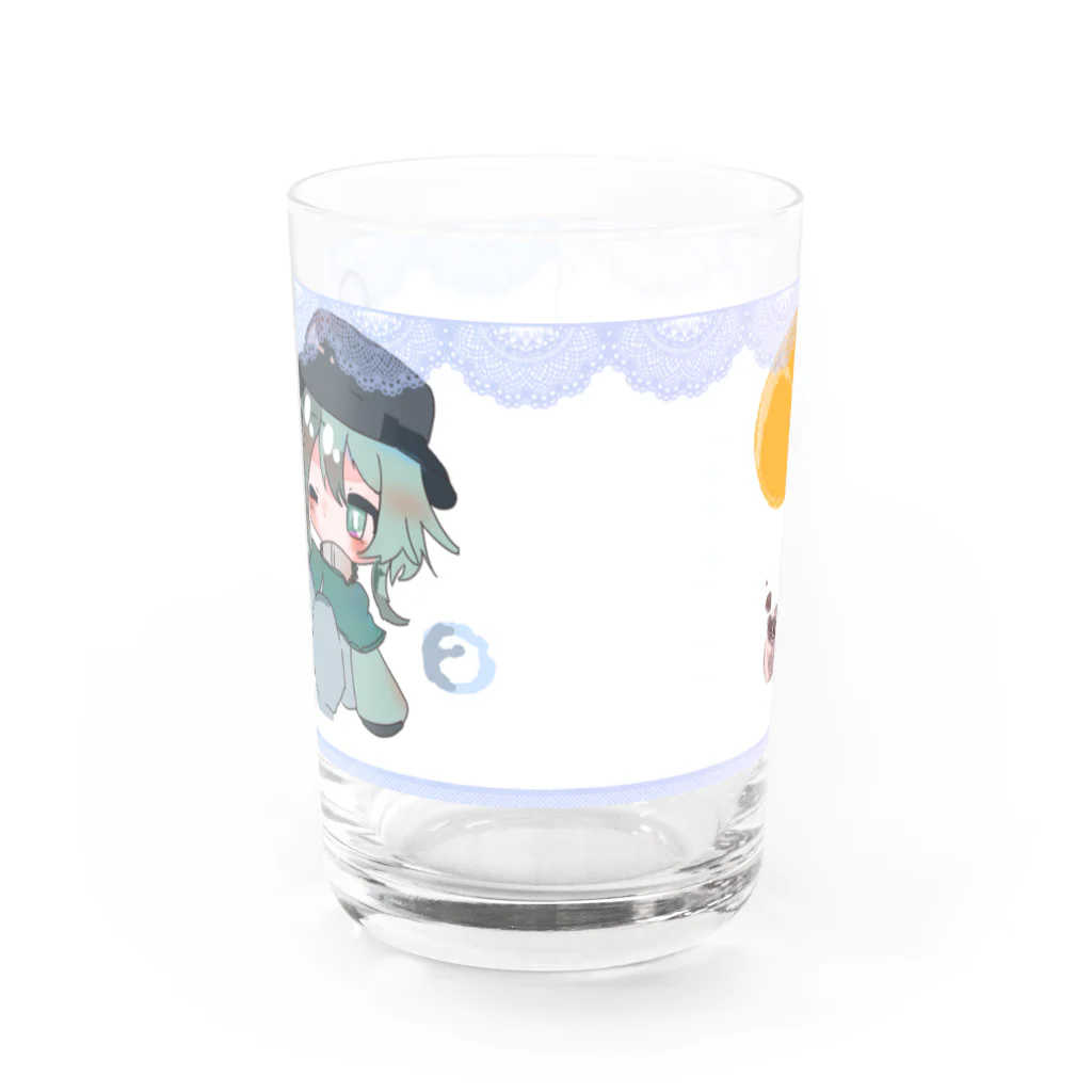 nana_634のしいちゃんと月 Water Glass :front