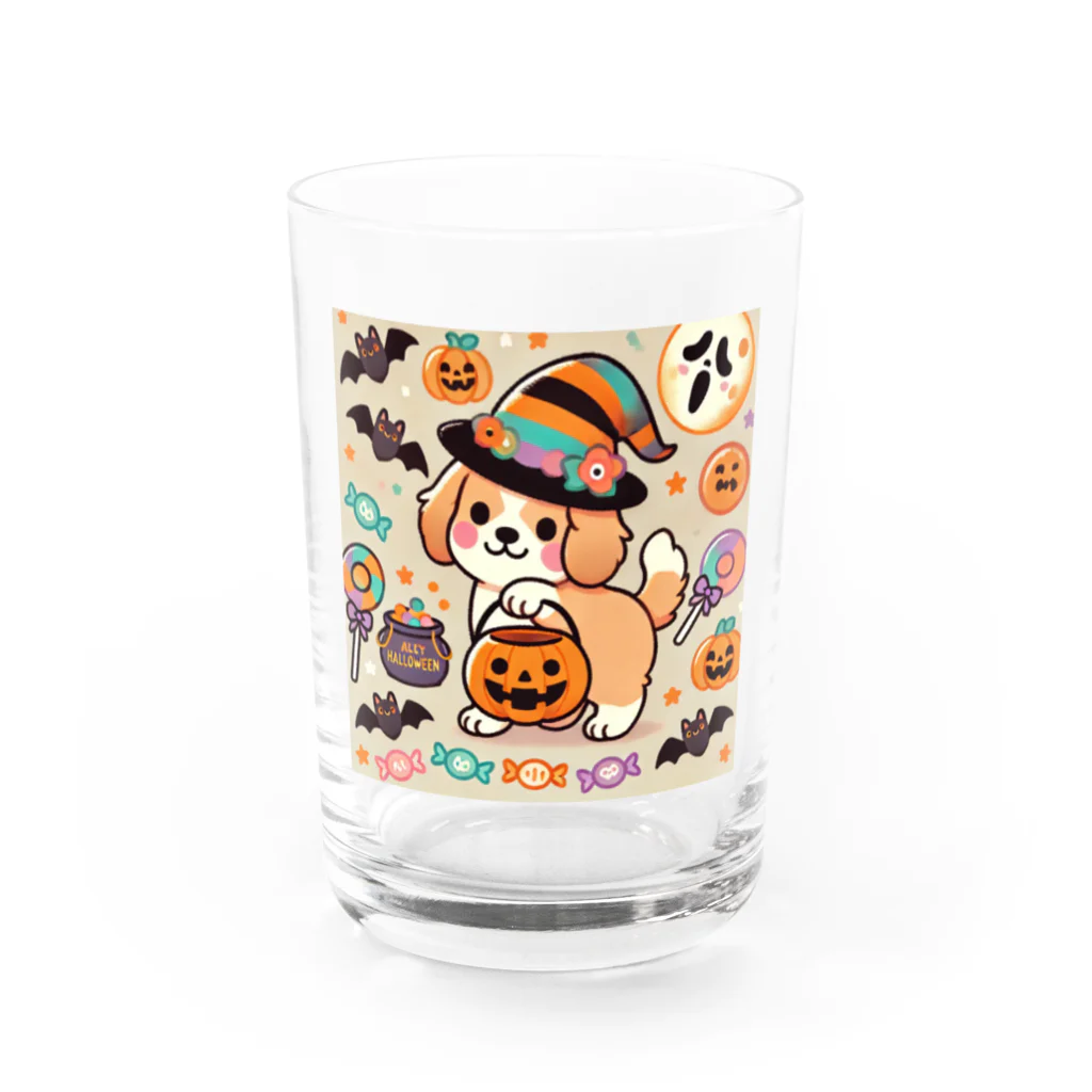 あとりえmignonのハロウィンドッグ Water Glass :front