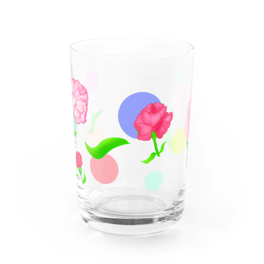 Lily bird（リリーバード）のカーネーションと水玉模様 グラス前面
