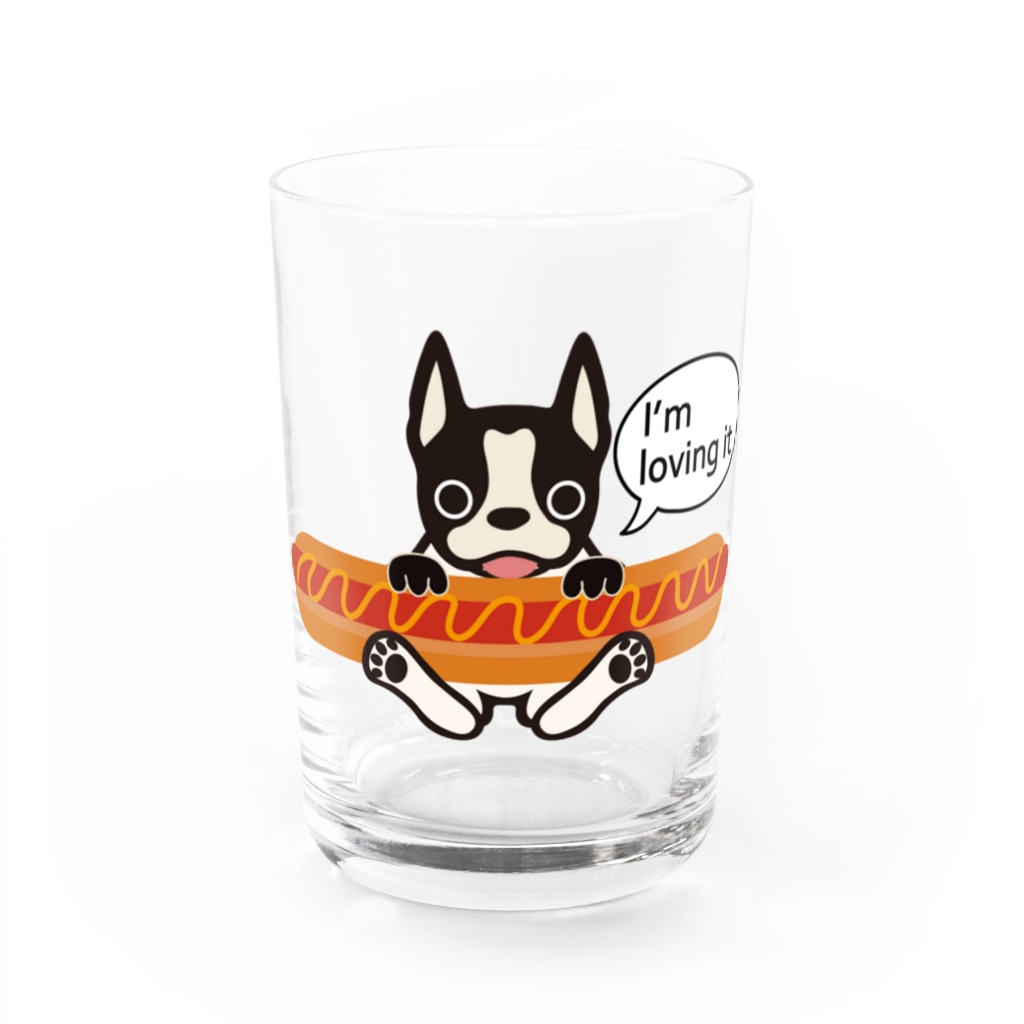 キッズモード某のホットドッグテリア Water Glass :front