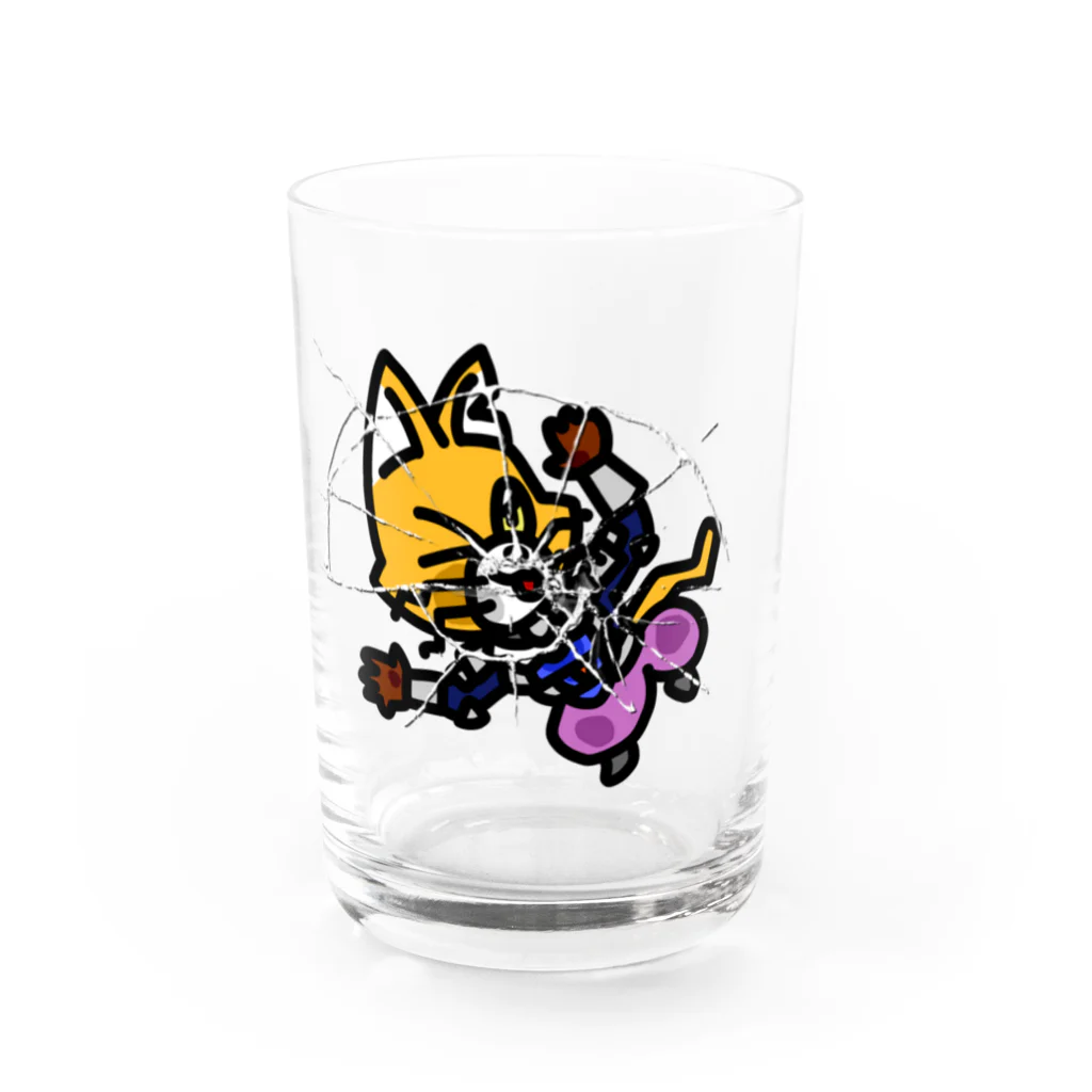 キャットＣのこうじょうけんがくの手前ふっとびキャットＣ Water Glass :front