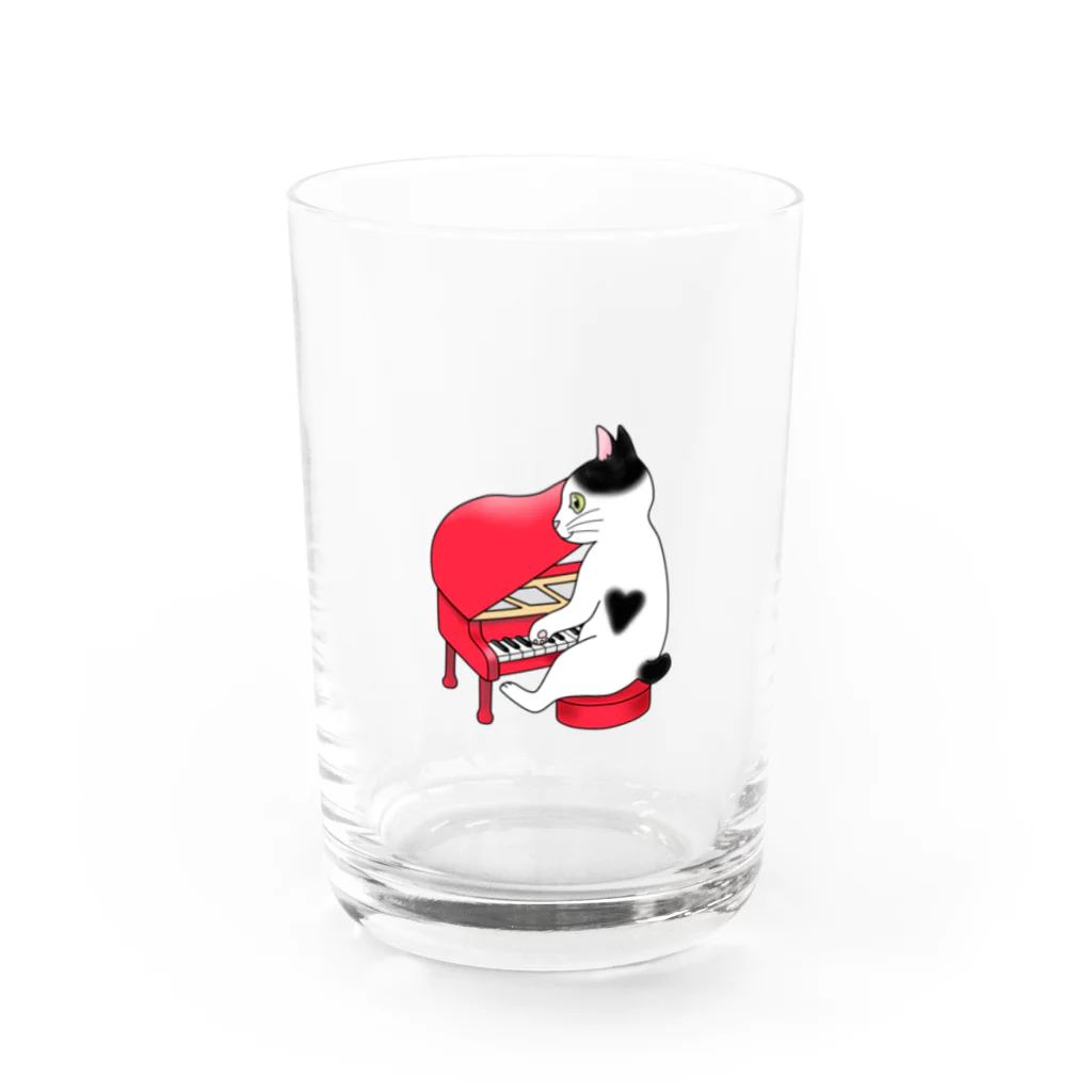 Ａｔｅｌｉｅｒ　Ｈｅｕｒｅｕｘのピアノを弾く猫 Water Glass :front