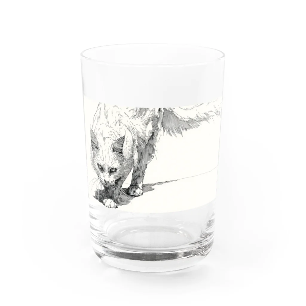 sperz shopの威嚇白猫 Water Glass :front