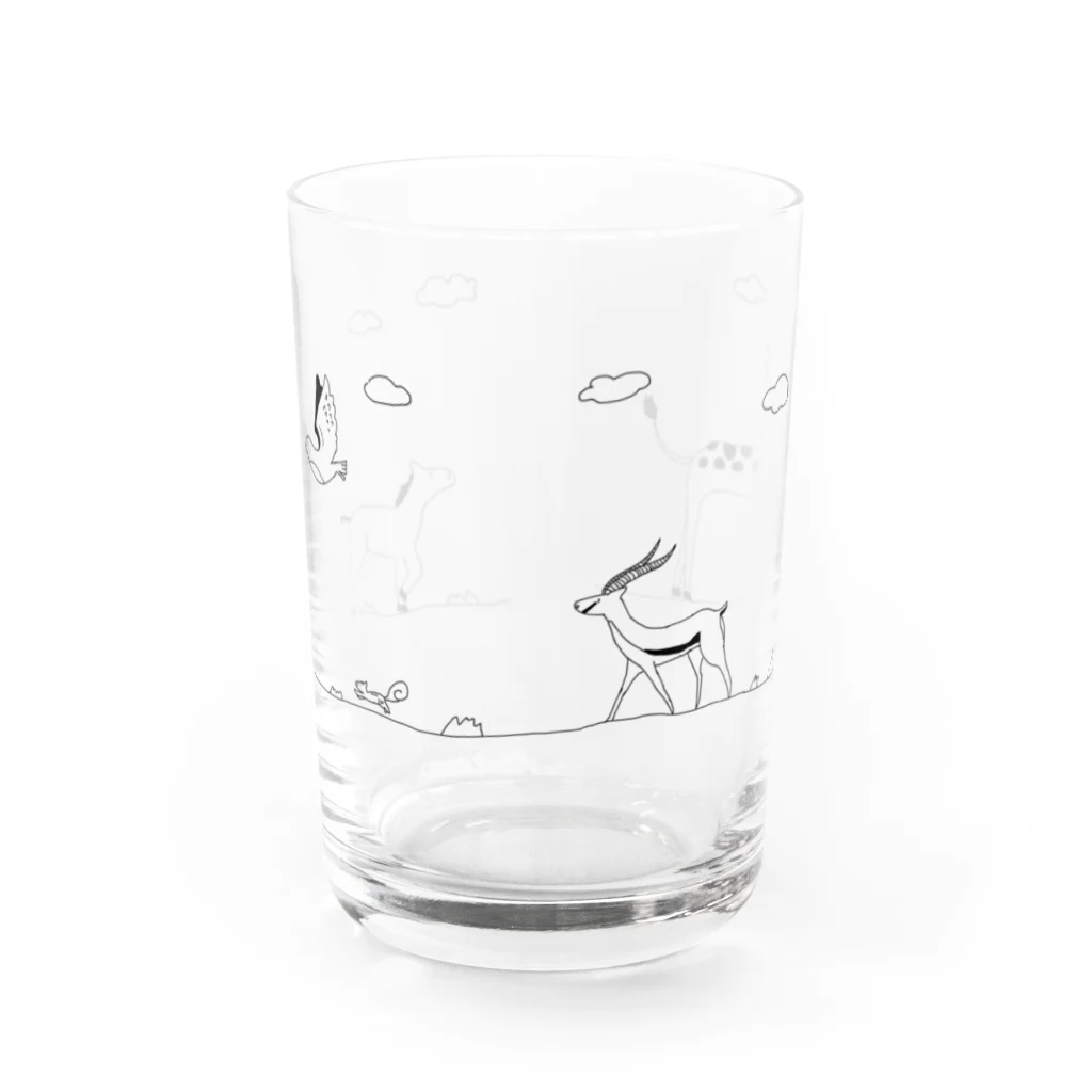 ゆるサバンナのサバンナのおさんぽ Water Glass :front