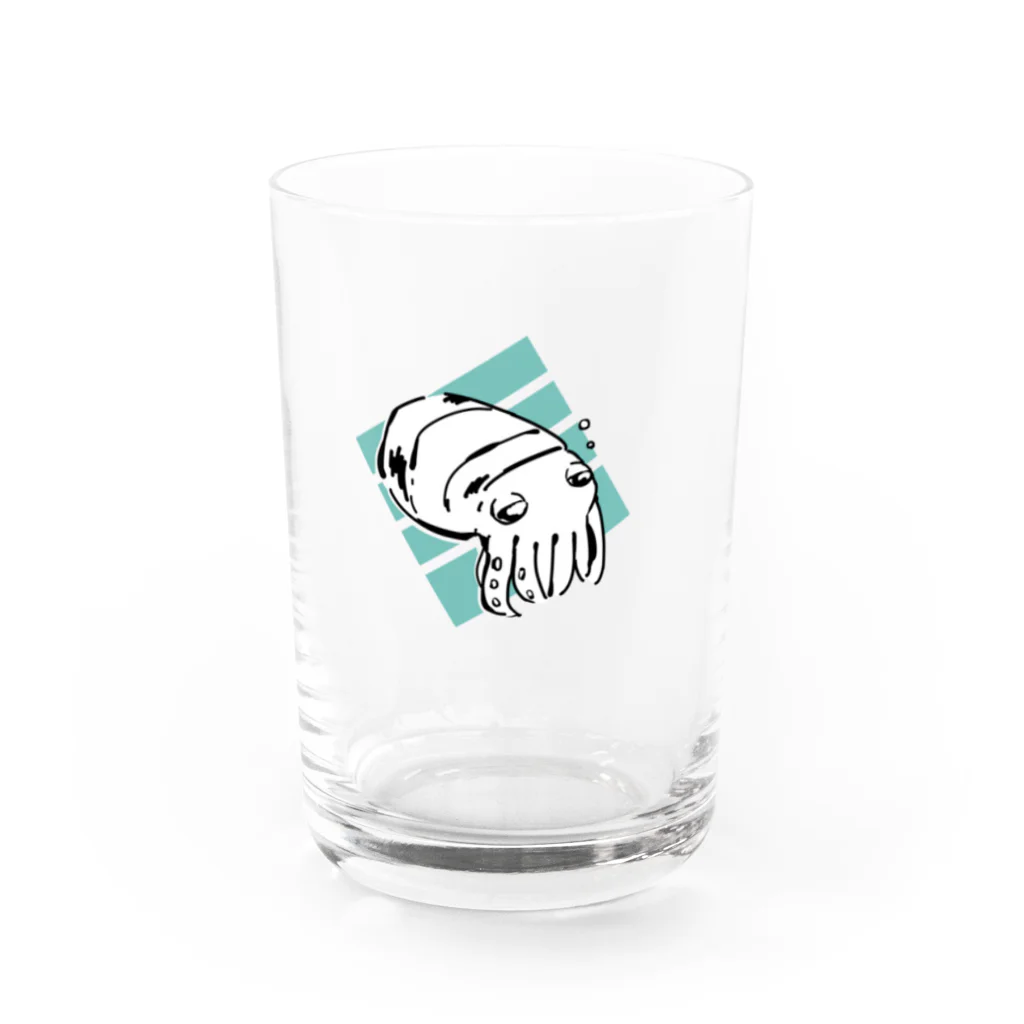 nogomeのコブシメの赤ちゃん Water Glass :front