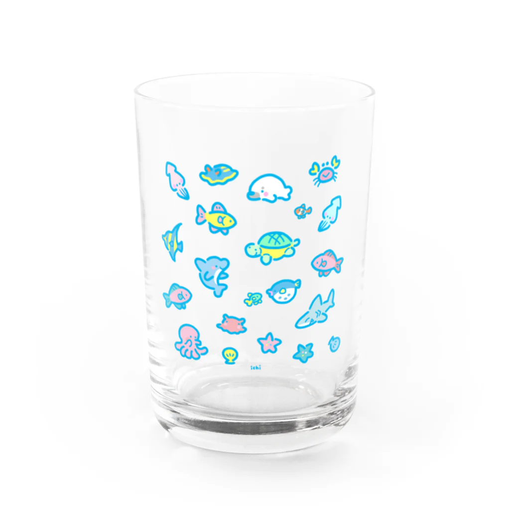 いちばんSHOPのうみのなかま Water Glass :front