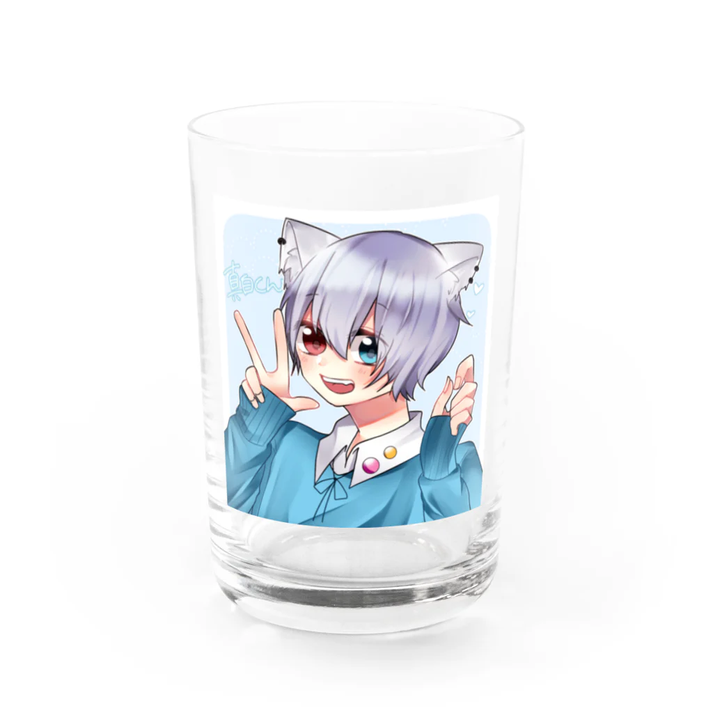 真白くん🐈🐾の新しいアイコンのグッズ Water Glass :front