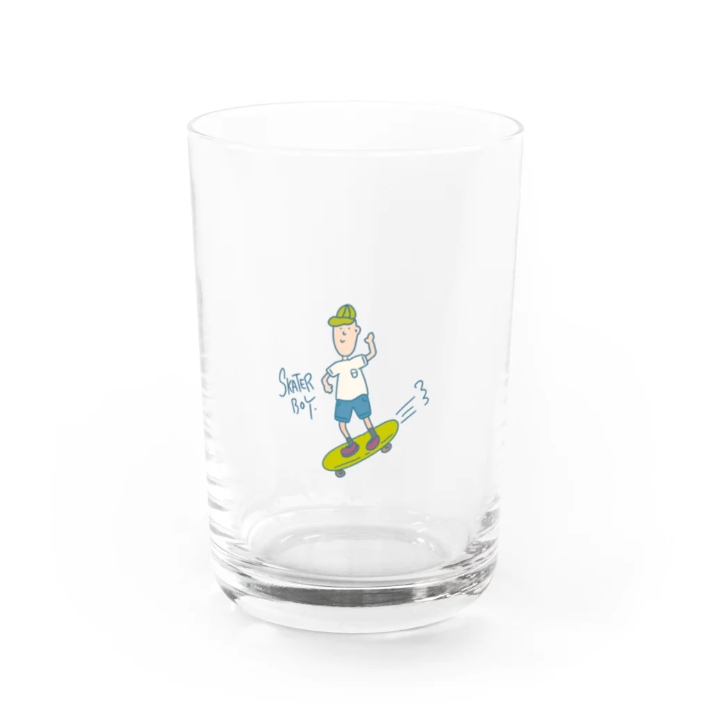 Superのskater boy Water Glass :front