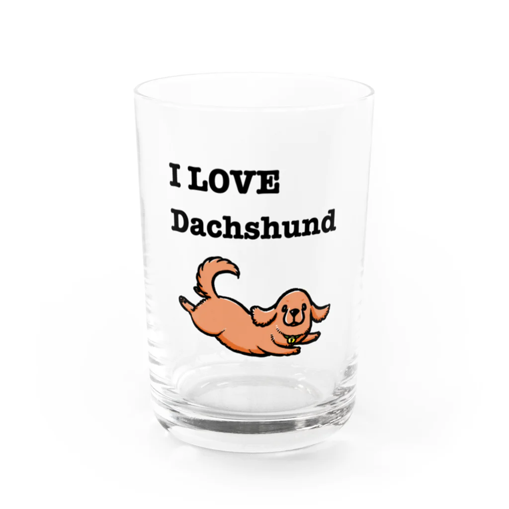 真希ナルセ（マキナル）のI LOVE Dachshund Water Glass :front