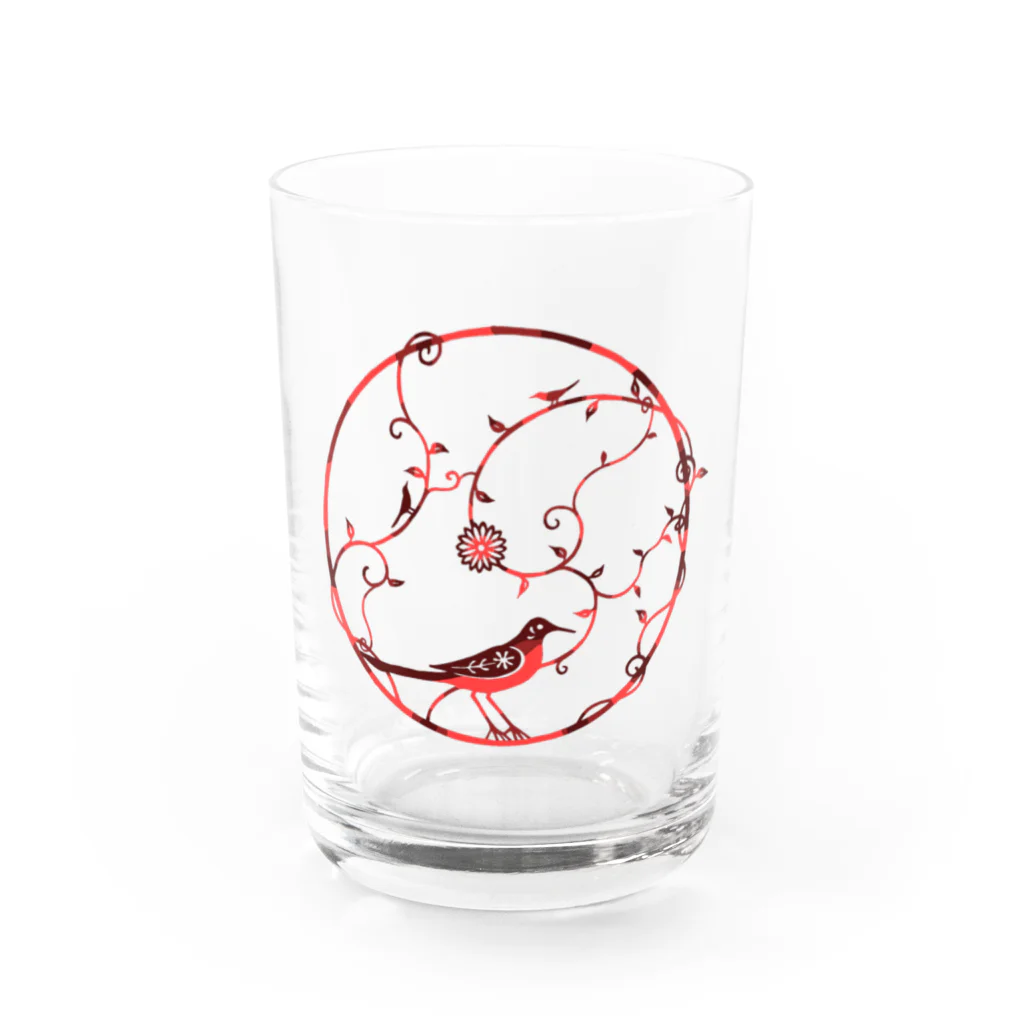 ツバメ堂の赤い鳥 Water Glass :front