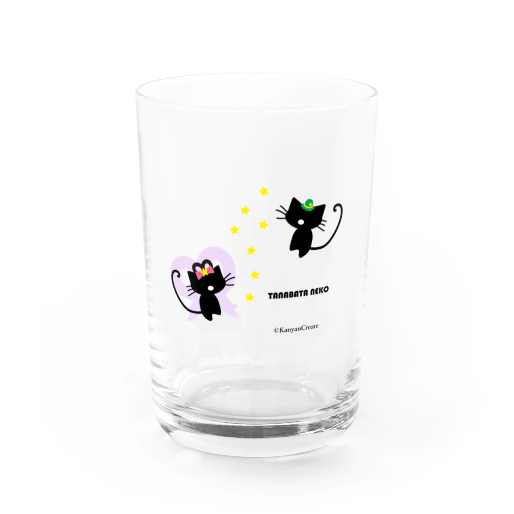 かにゃんクリエイトの七夕猫 Water Glass :front