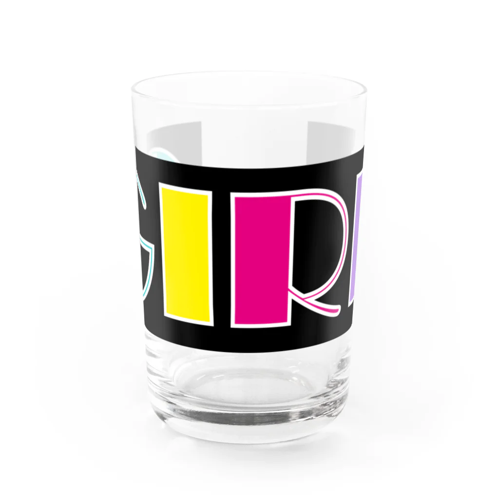 Ushi-Haruのレトロカラフル　GIRL Water Glass :front