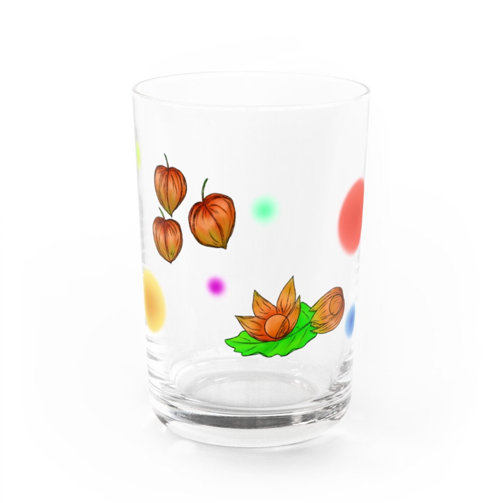 Lily bird（リリーバード）のホオズキ 水玉パターン2 Water Glass :front