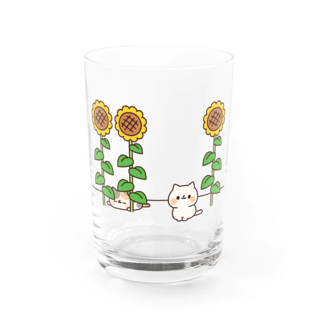 DECORのネコがいっぱい　ひまわりver. Water Glass :front