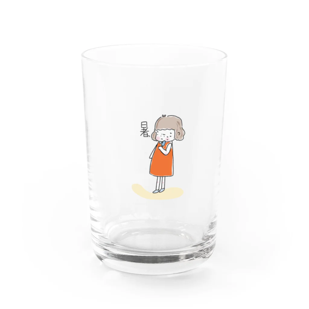 すたじお三日坊主の暑ガール Water Glass :front