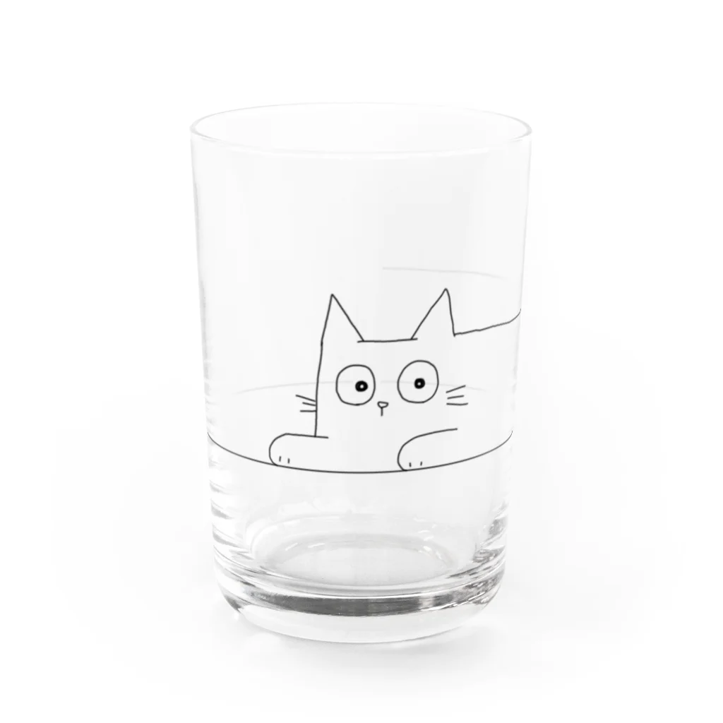 自然派猫猫倶楽部のA flat cat Water Glass :front