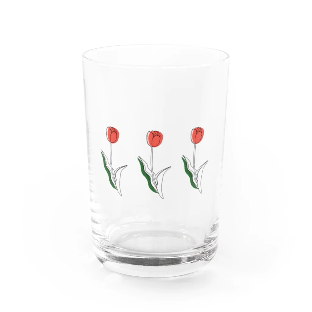 ampluieの春のチューリップ Water Glass :front