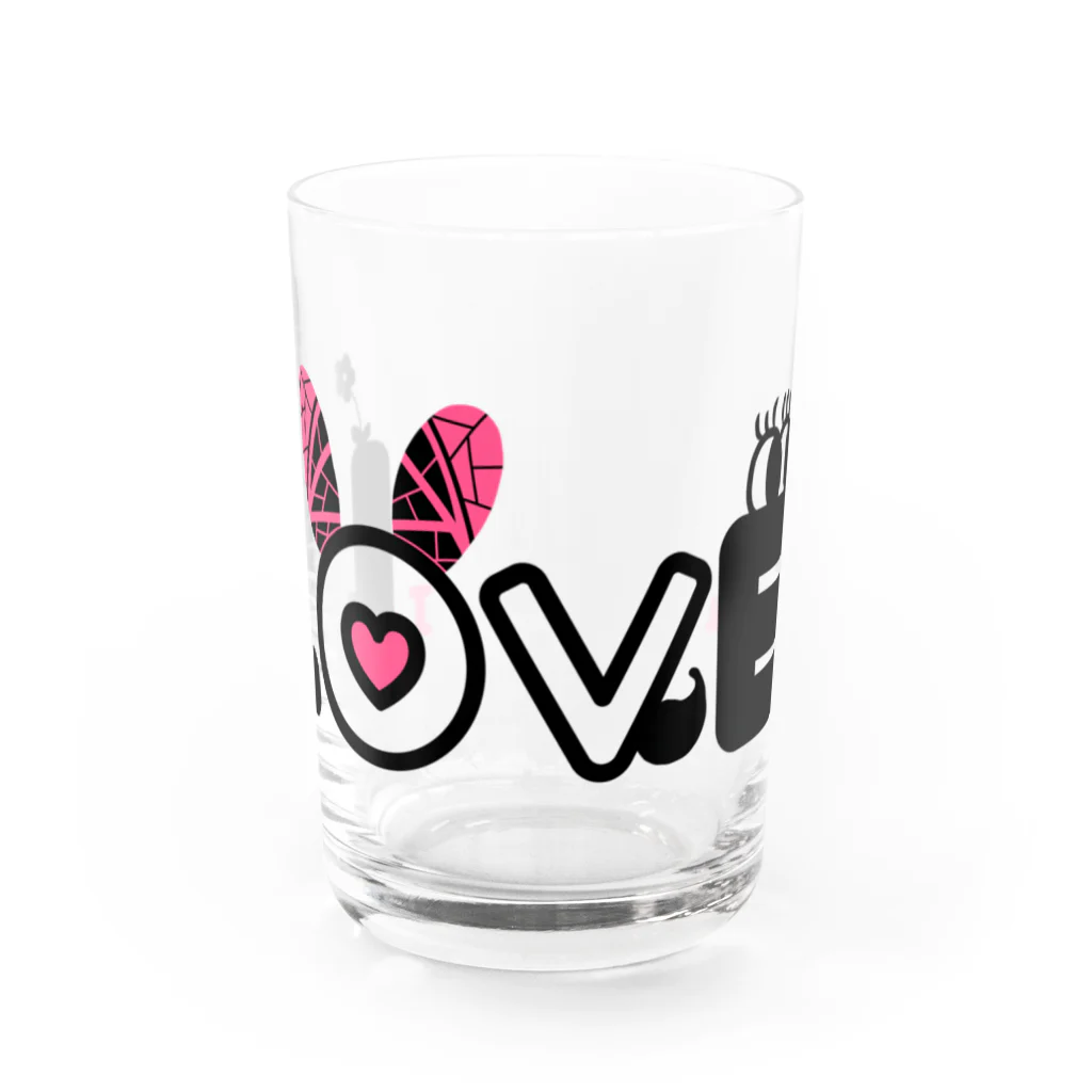 ミドリ ハナ@maro_coのi LOVE you Water Glass :front