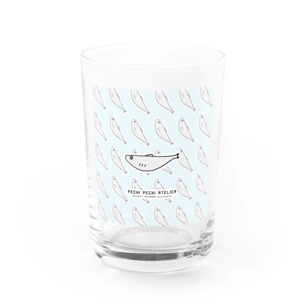 ぺちぺち工房 Pechi Pechi Atelierのししゃもがいっぱい Water Glass :front