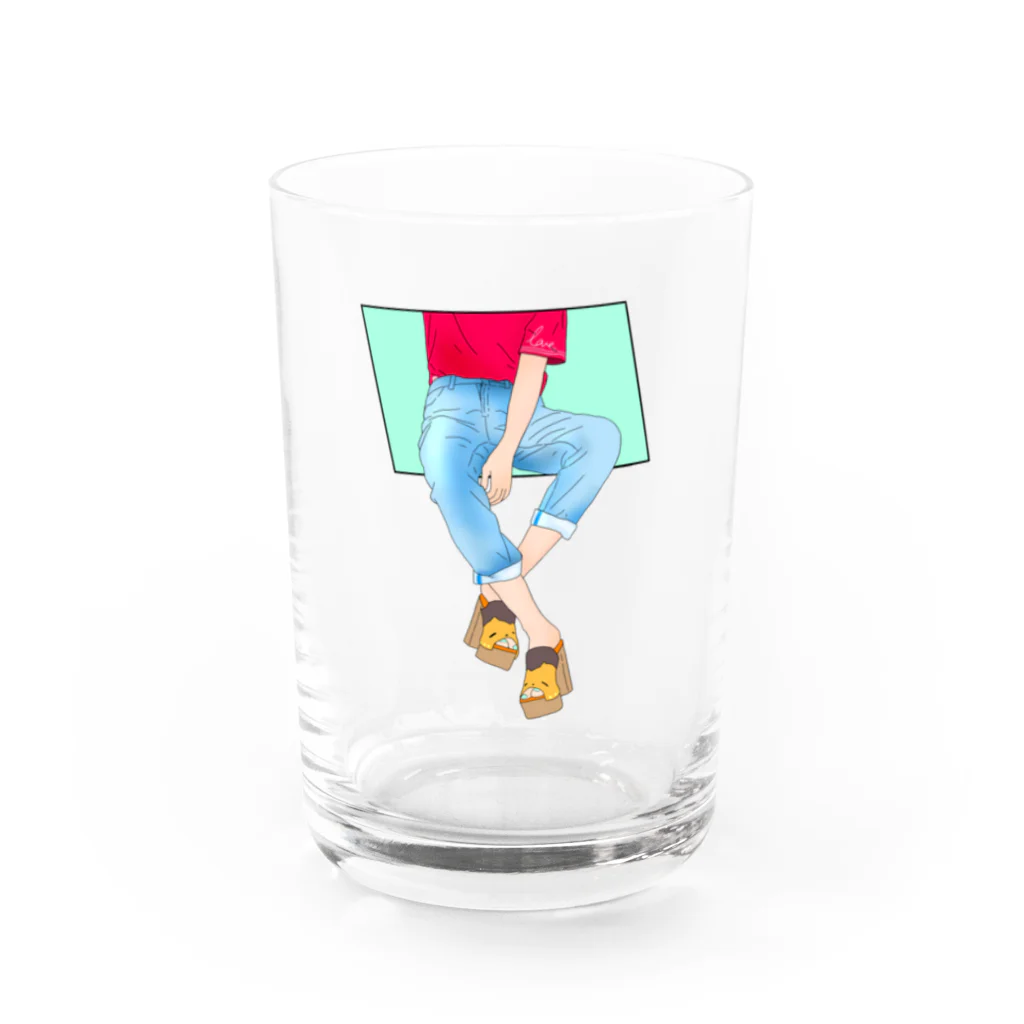 ミドリ ハナ@maro_coのすわってみる Water Glass :front