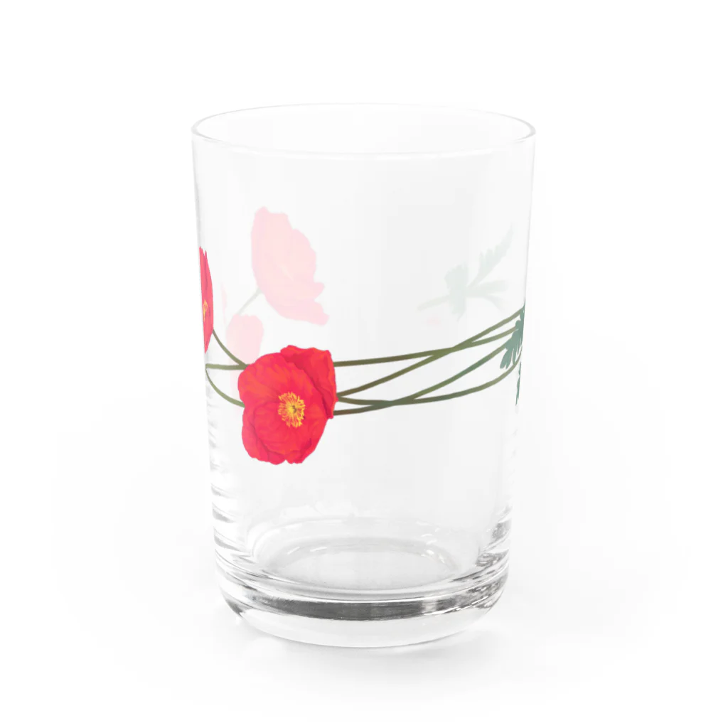 竹条いちいの憂いに手向けるポピー Water Glass :front