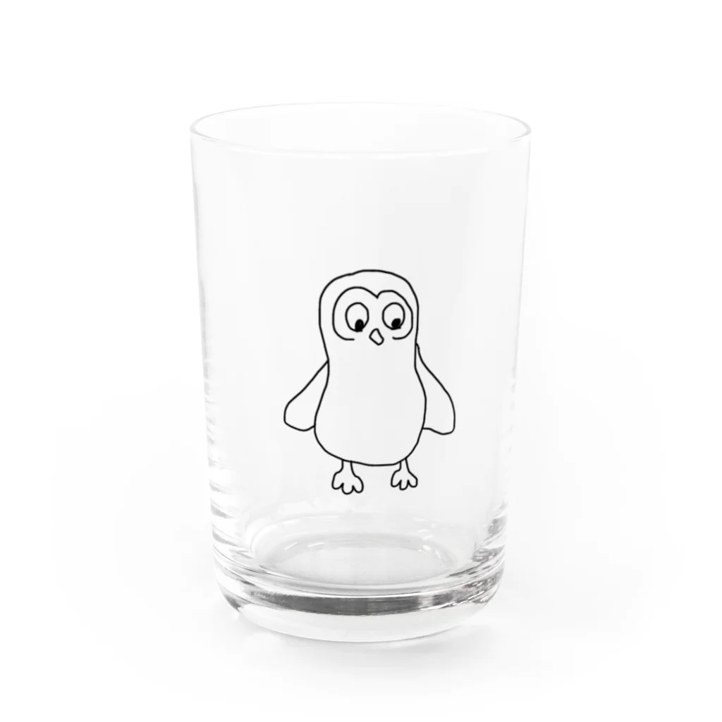 おもち屋さんのふくろうのもぐたろう Water Glass :front