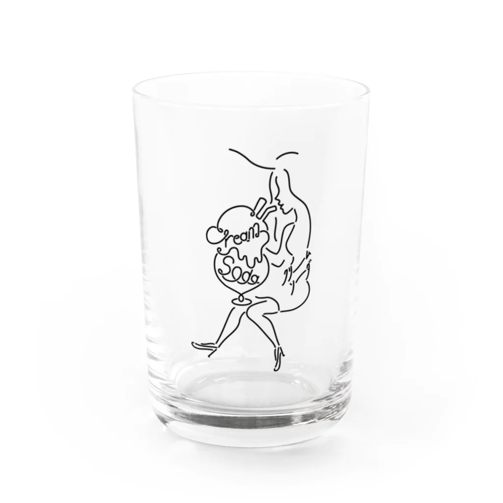 喫茶めろんのクリームソーダ Water Glass :front