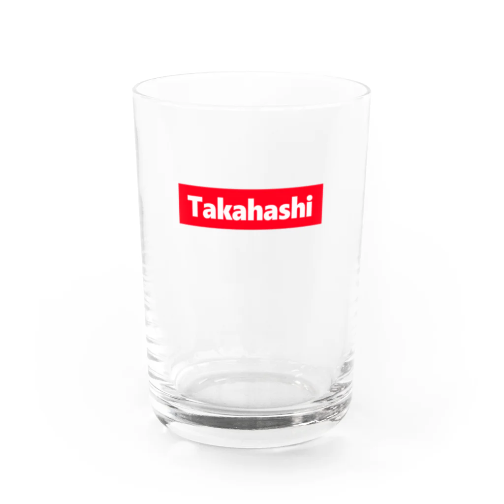 れなしやの赤いボックスに"高橋"ロゴ Water Glass :front