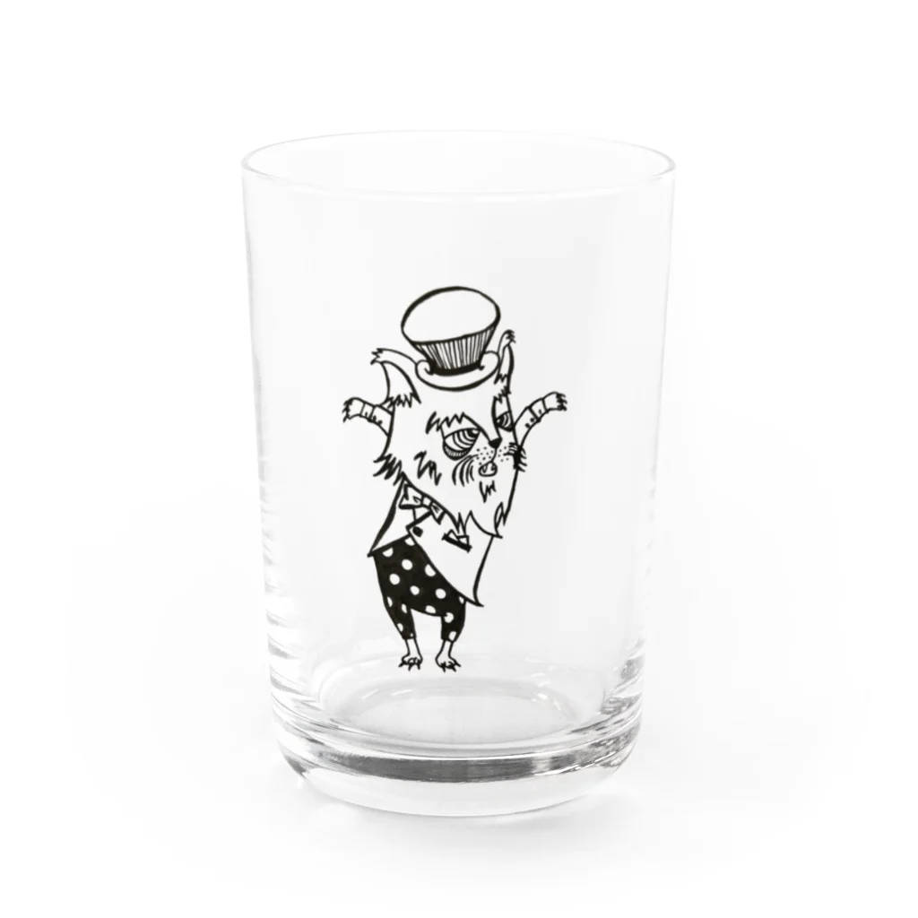 tottoのおじさまネコ(マジシャン) Water Glass :front