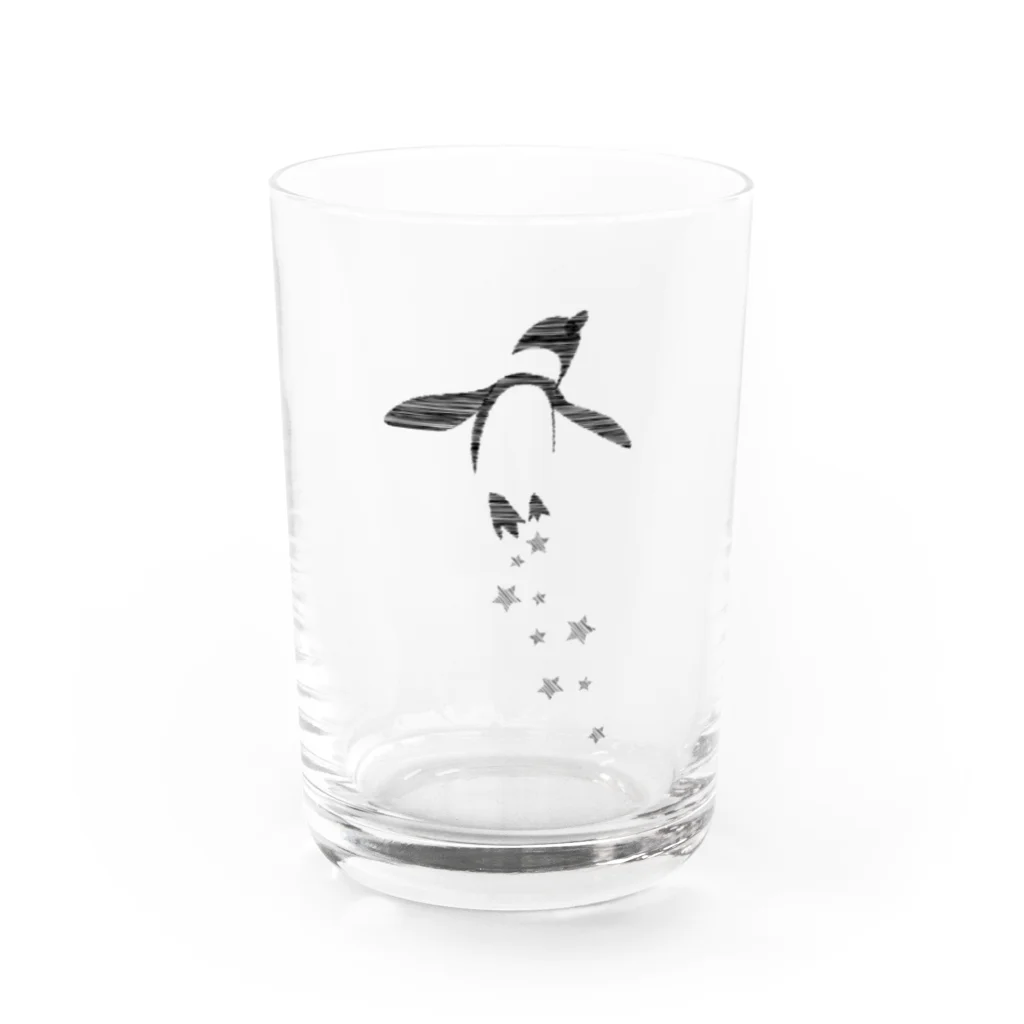 sarada-netの星飛びペンギン Water Glass :front